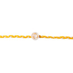ALVENZA White Round Charm Rakhi, Stylish & Lightweight for Brothers