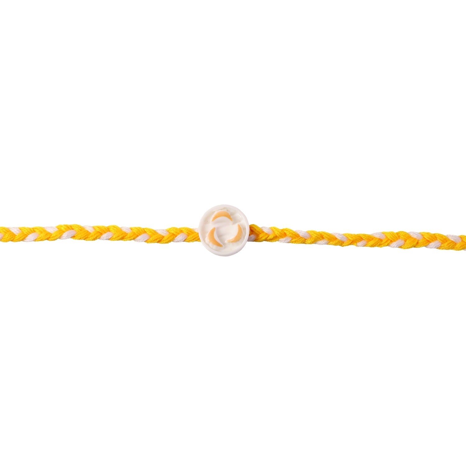 ALVENZA White Round Charm Rakhi, Stylish & Lightweight for Brothers