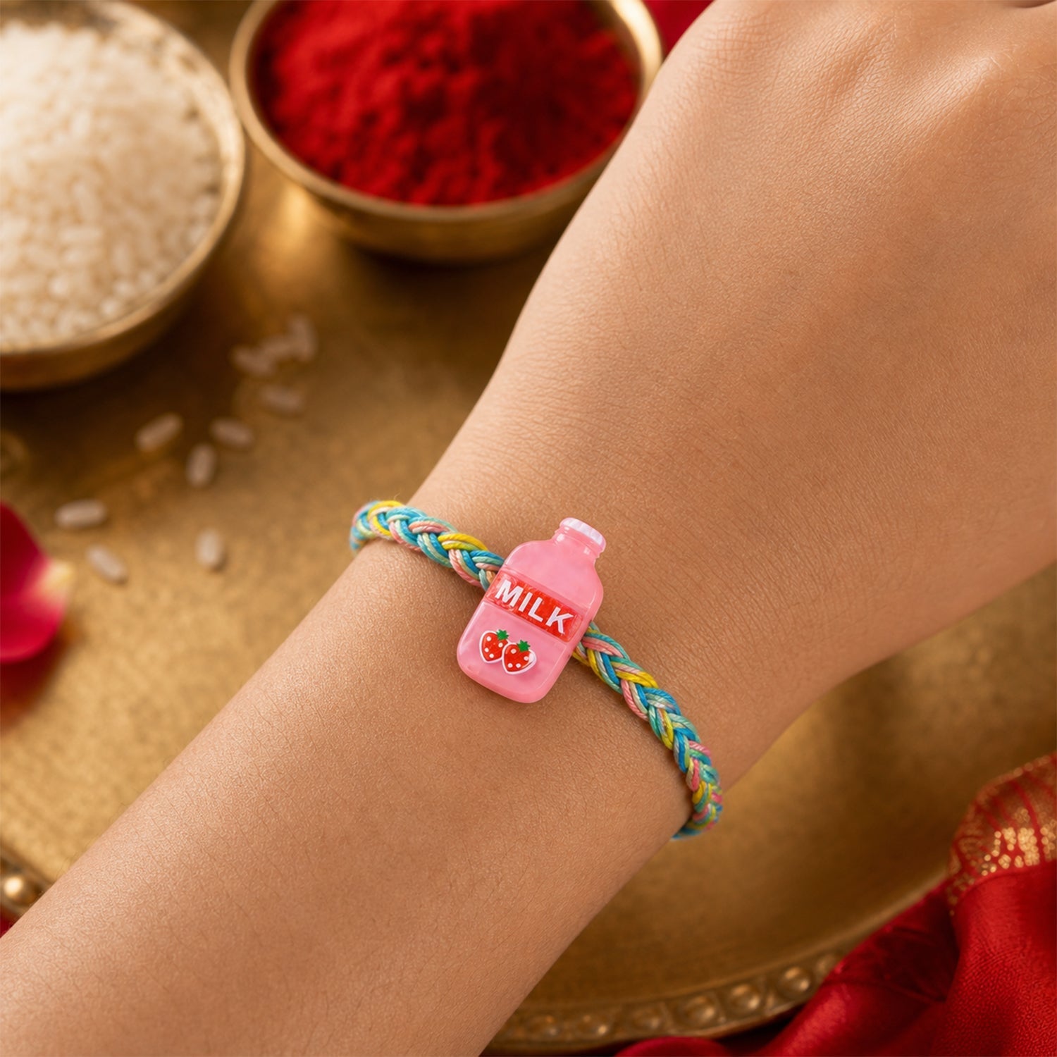 ALVENZA Milk Bottle Rakhi - Stylish & Meaningful Brother Gift