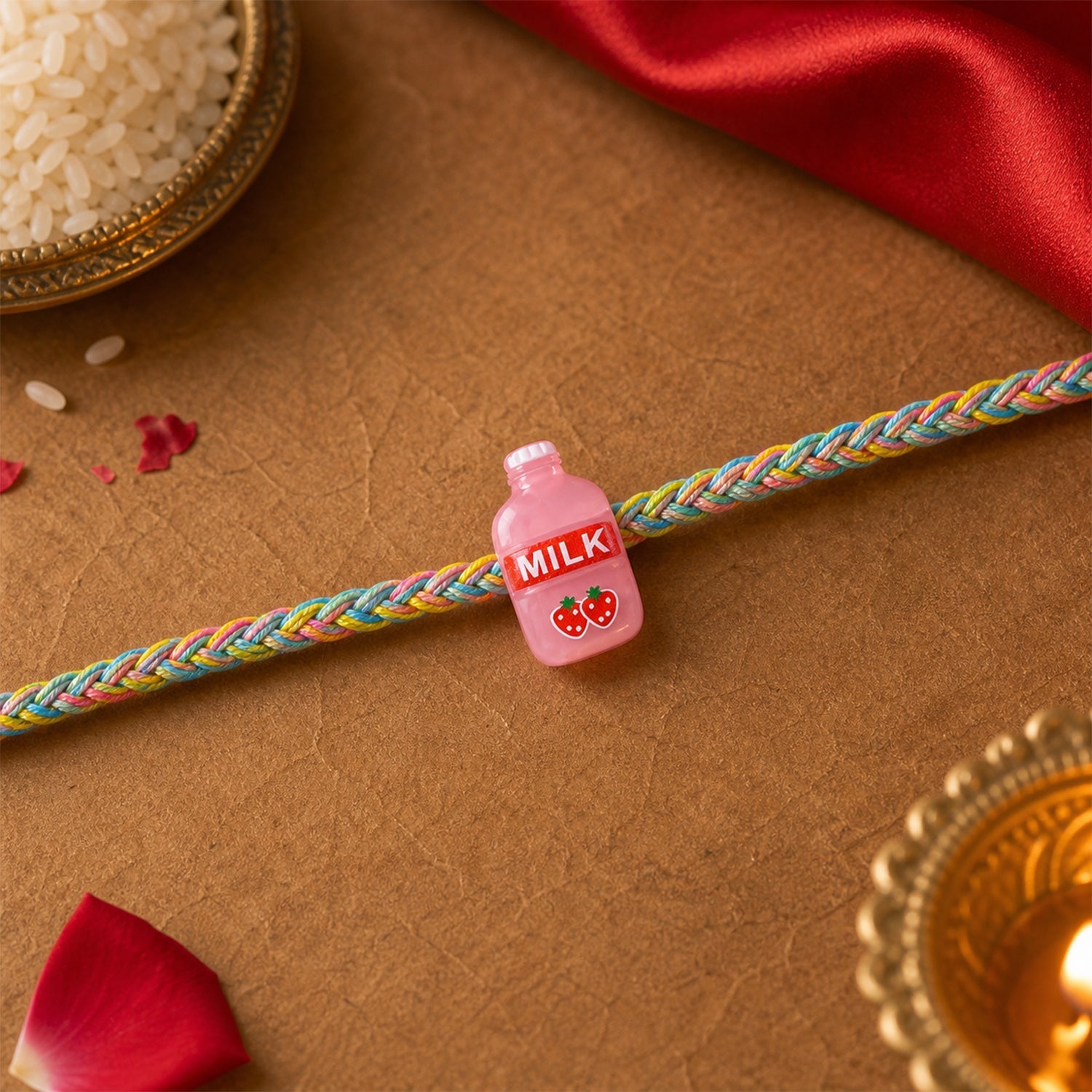 ALVENZA Milk Bottle Rakhi - Stylish & Meaningful Brother Gift