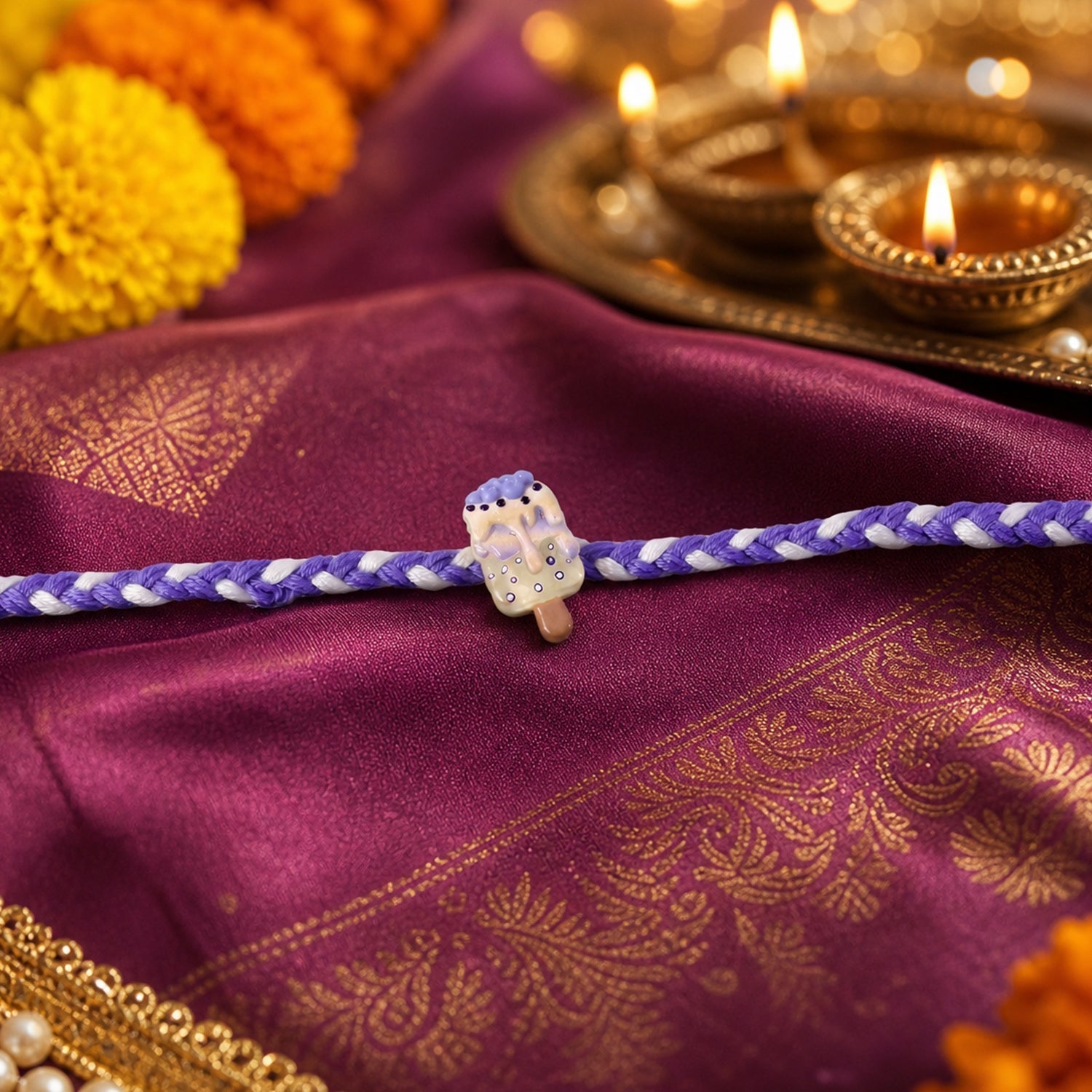 ALVENZA Ice Cream Fancy Dori Rakhi - Stylish & Comfortable for Bhai