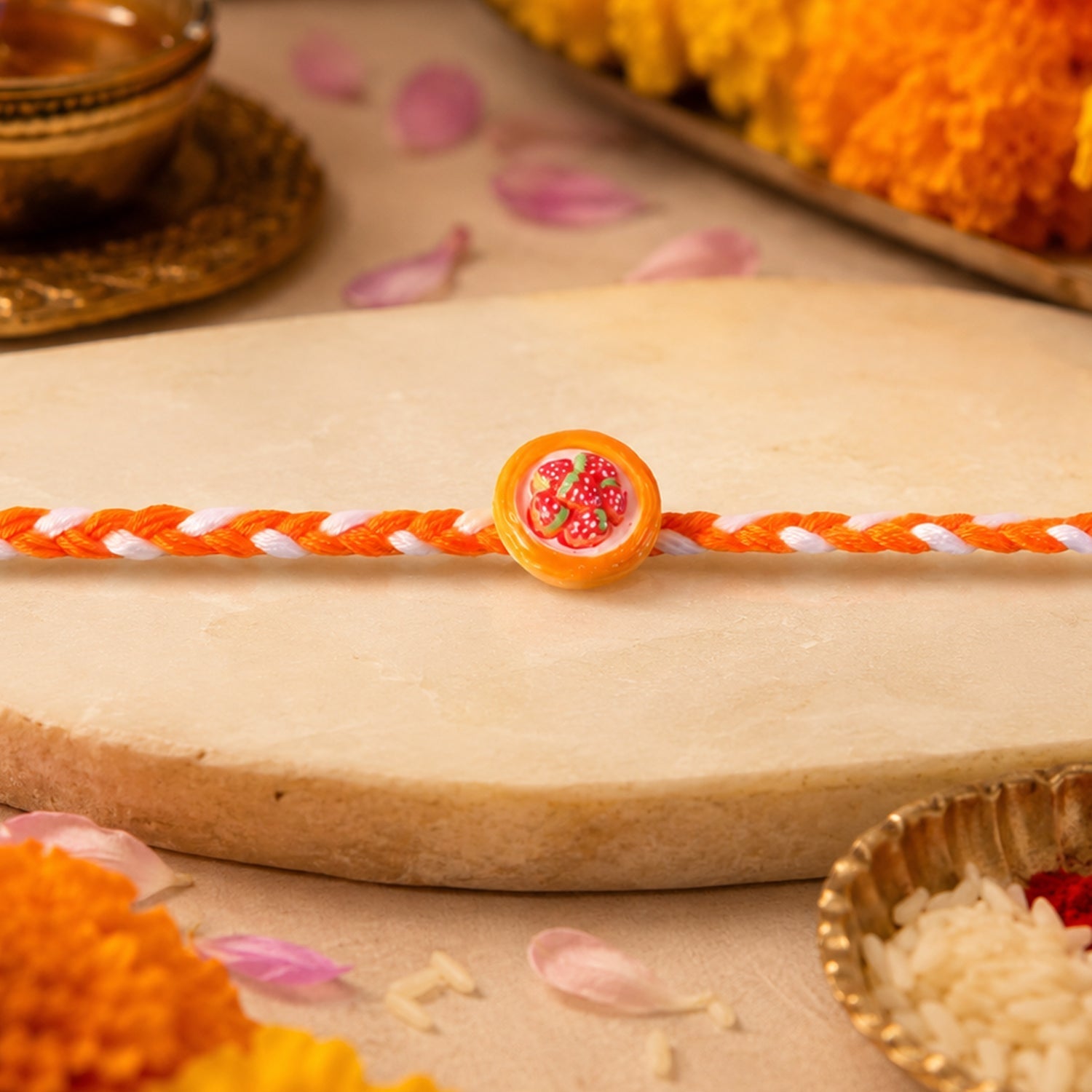 ALVENZA Strawberry Dori Rakhi - Stylish & Lightweight for Brother