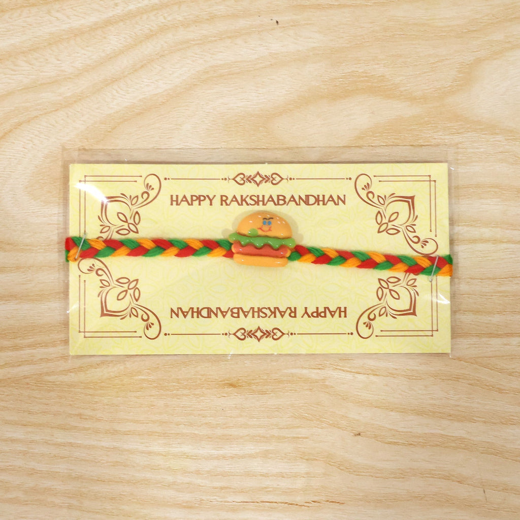 ALVENZA Burger Charm Rakhi - Unique & Playful Dori for Brothers
