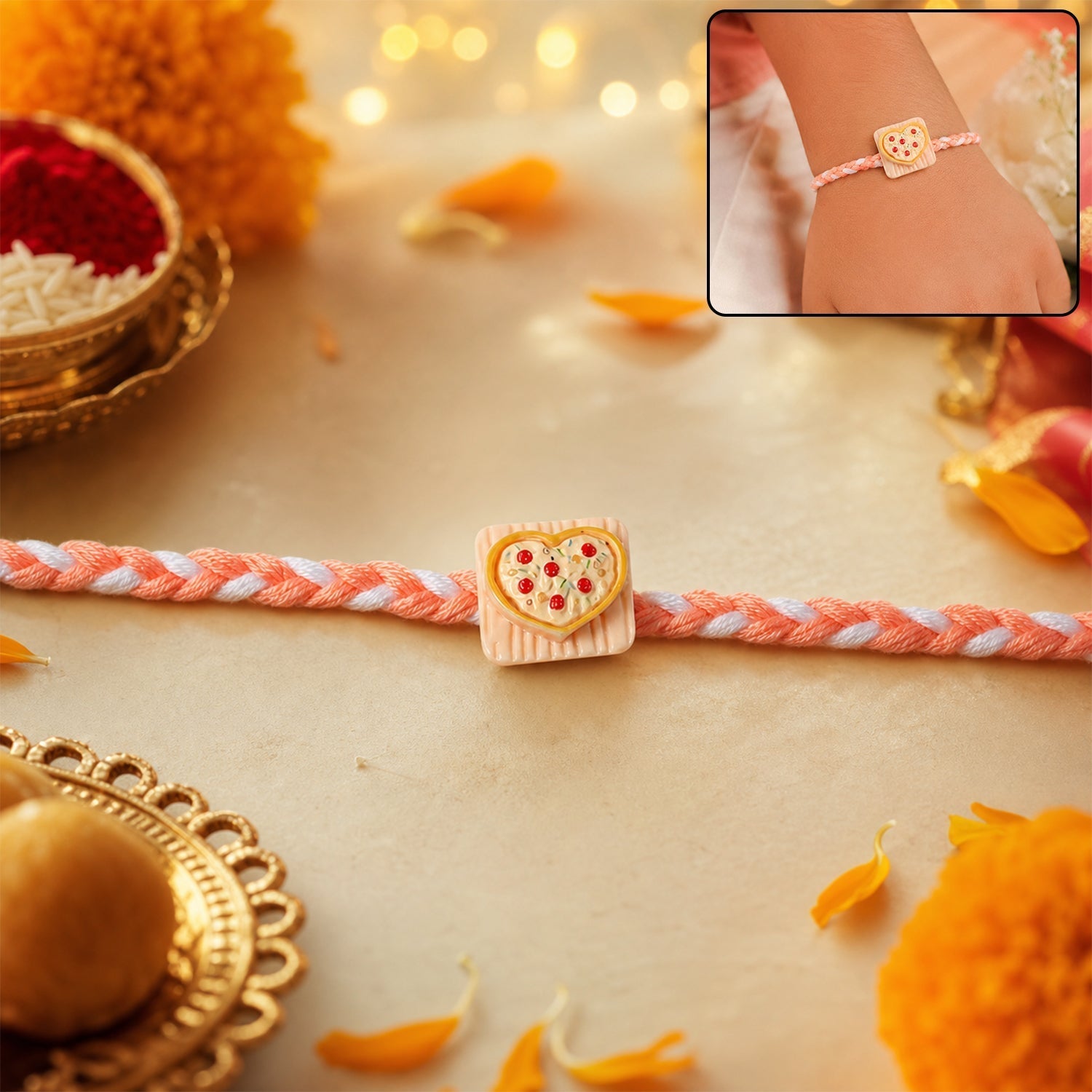 ALVENZA Heart Rakhi - Elegant Brother's Festive Gift for Raksha Bandhan