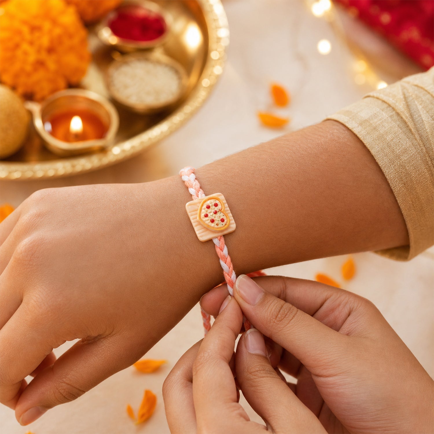 ALVENZA Heart Rakhi - Elegant Brother's Festive Gift for Raksha Bandhan