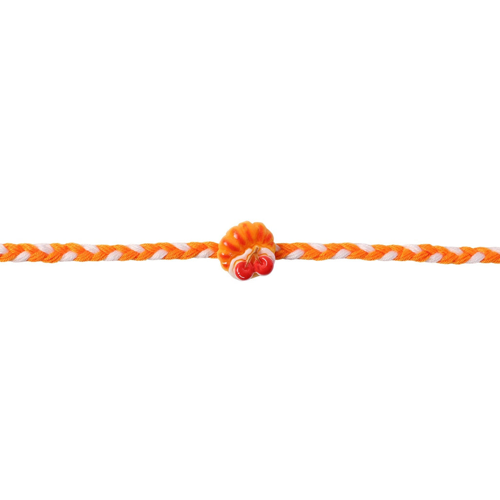 ALVENZA Rakhi for Brother - Unique Cherry Pastry Charm Design