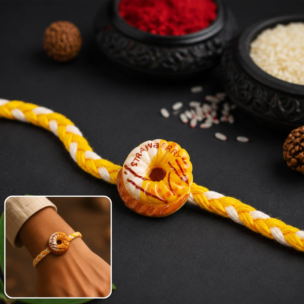 ALVENZA Donut Charm Rakhi - Stylish and Lightweight for Brothers