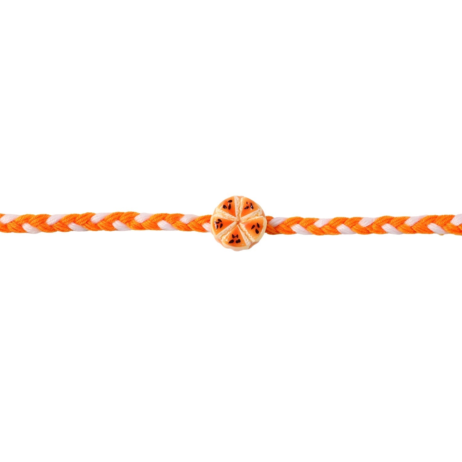 ALVENZA Orange Slice Charm Rakhi - Stylish & Comfortable for Brothers