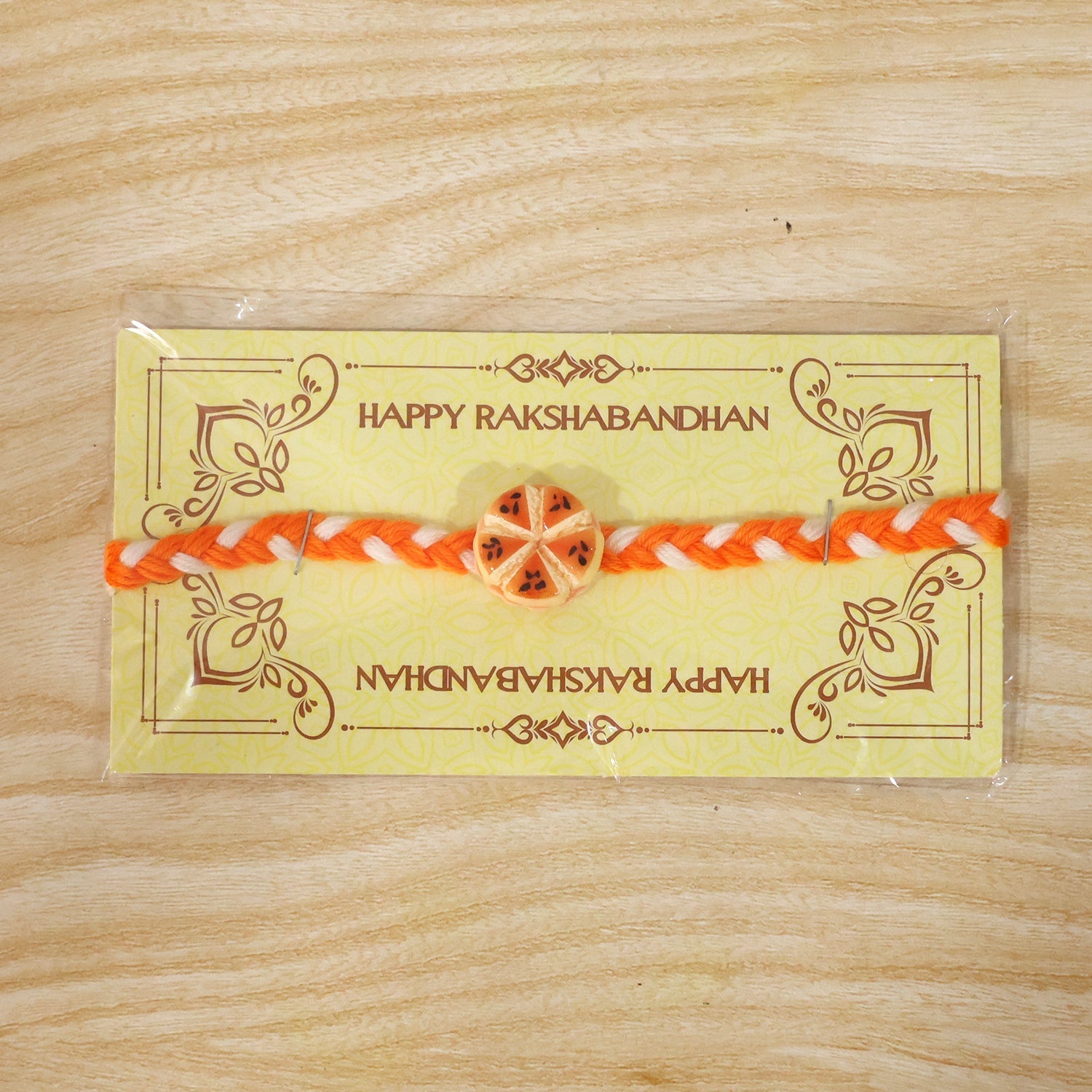 ALVENZA Orange Slice Charm Rakhi - Stylish & Comfortable for Brothers