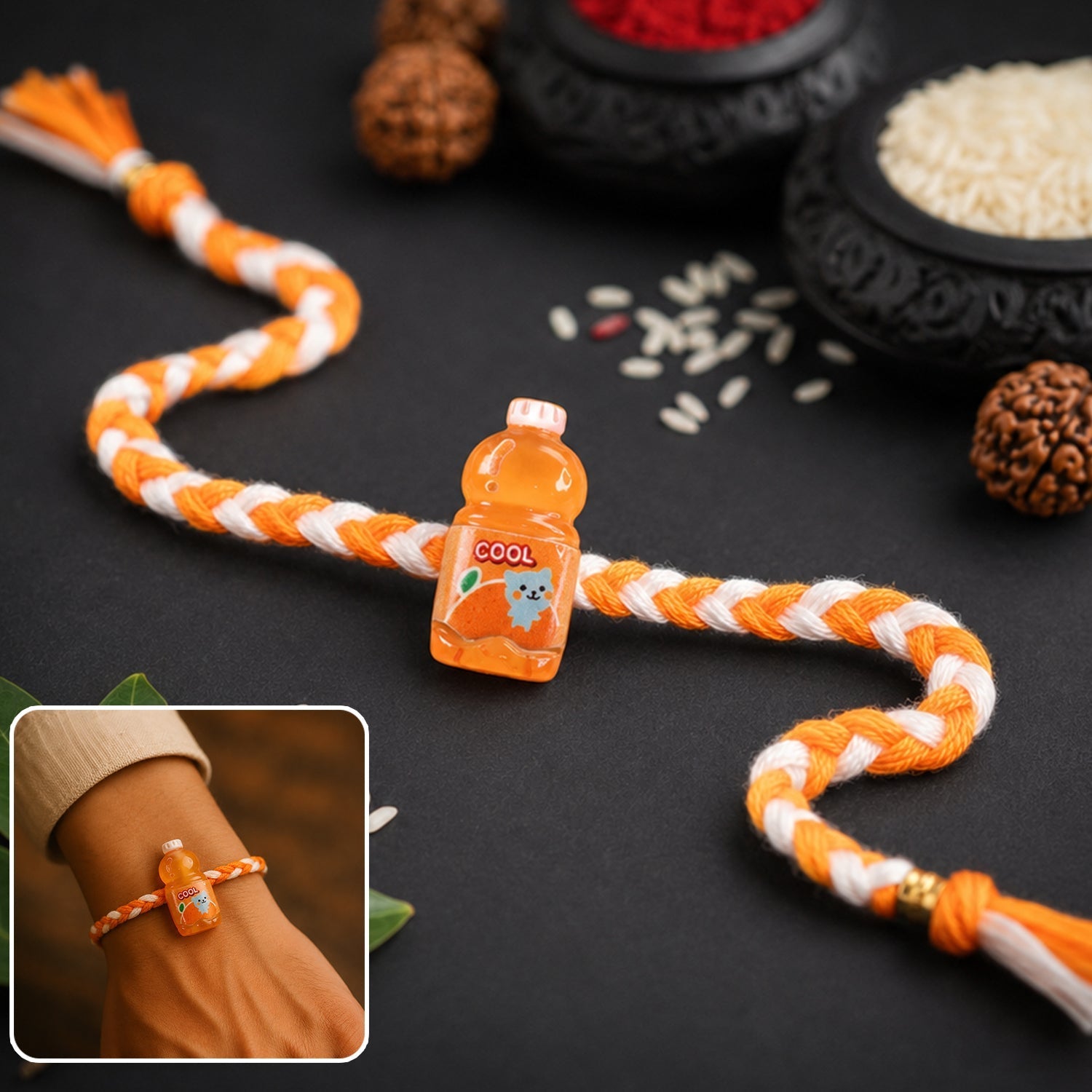 ALVENZA Fancy Drink Bottle Charm Rakhi for Brother - Stylish & Easy to Tie