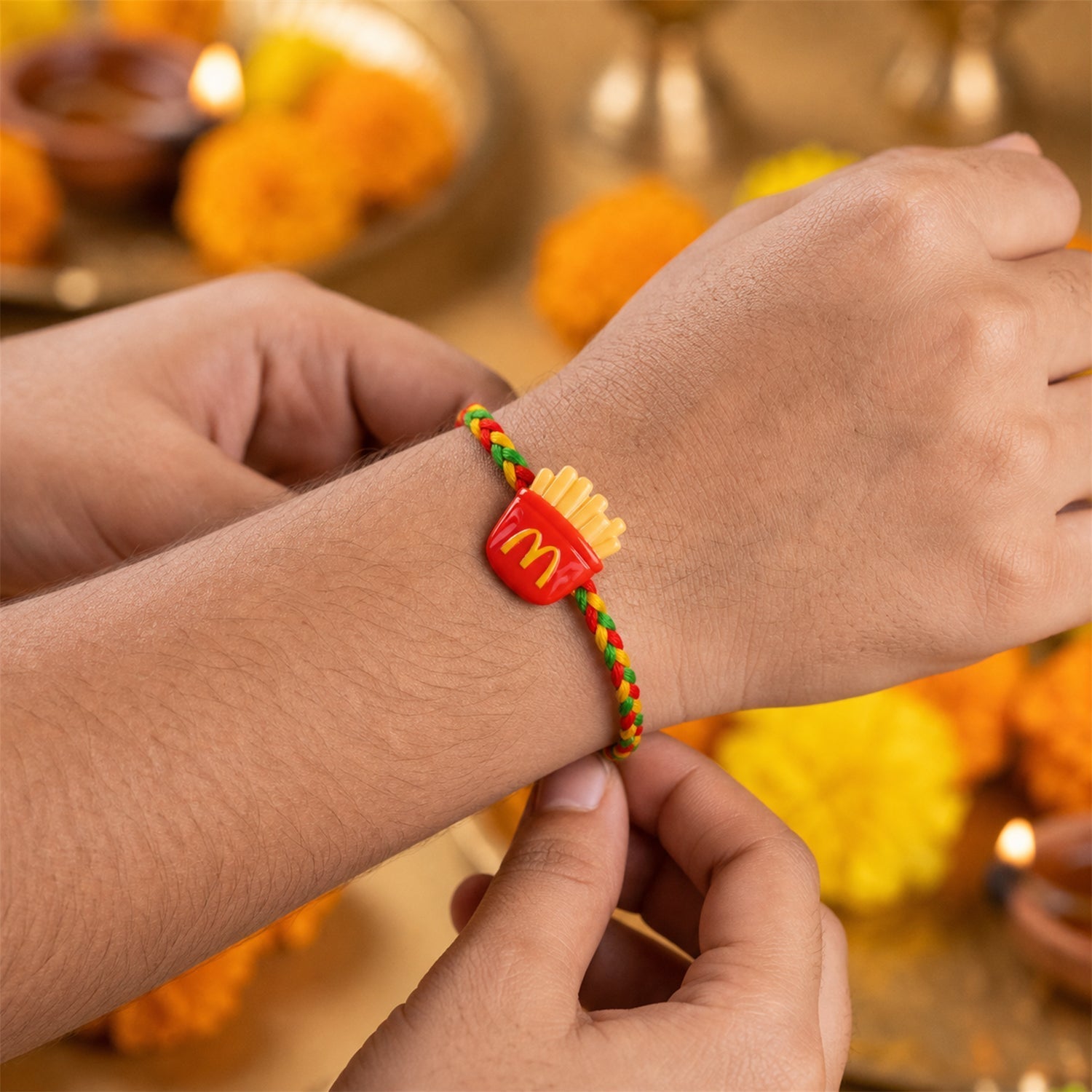 ALVENZA French Fries Charm Rakhi - Modern Style & Comfortable Fit