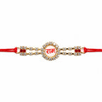 ALVENZA Ram Text Round Stone Studded Premium Designer Rakhi for Brother