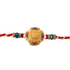 ALVENZA Round Floral Medallion Premium Beaded Designer Rakhi for Brother