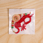 ALVENZA Round Floral Stone Studded Premium Designer Rakhi for Brother