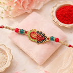 ALVENZA Peacock Paisley Stone Studded Premium Designer Rakhi for Brother