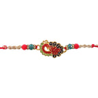 ALVENZA Peacock Paisley Stone Studded Premium Designer Rakhi for Brother