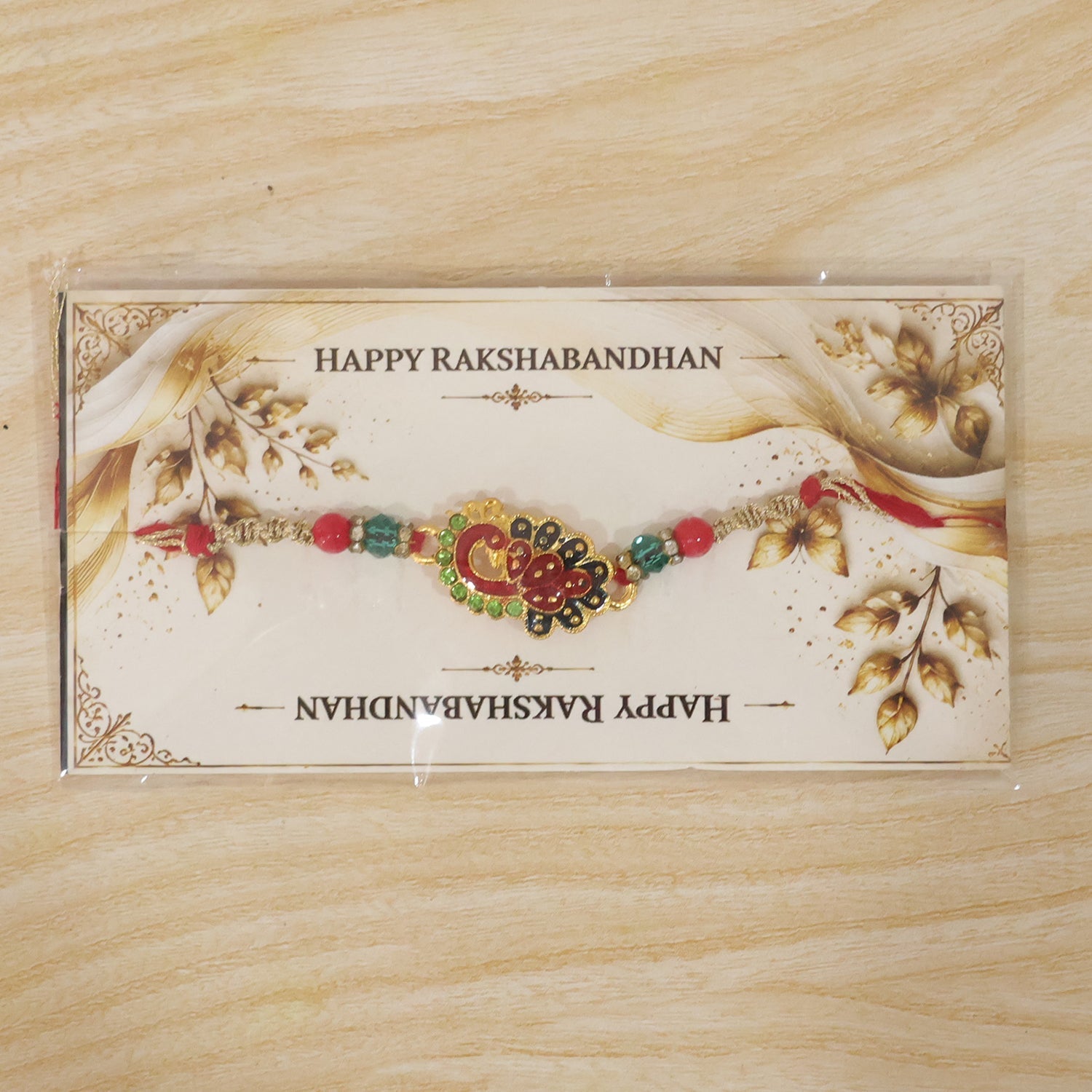 ALVENZA Peacock Paisley Stone Studded Premium Designer Rakhi for Brother
