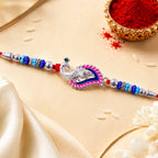 ALVENZA Peacock Curve Stone Studded Premium Designer Rakhi for Brother