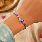 ALVENZA Peacock Curve Stone Studded Premium Designer Rakhi for Brother