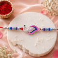 ALVENZA Peacock Curve Stone Studded Premium Designer Rakhi for Brother