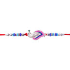 ALVENZA Peacock Curve Stone Studded Premium Designer Rakhi for Brother