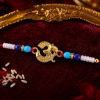 ALVENZA Om Symbol Beaded Traditional Premium Designer Rakhi for Brother