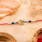 ALVENZA Om Symbol Beaded Traditional Premium Designer Rakhi for Brother