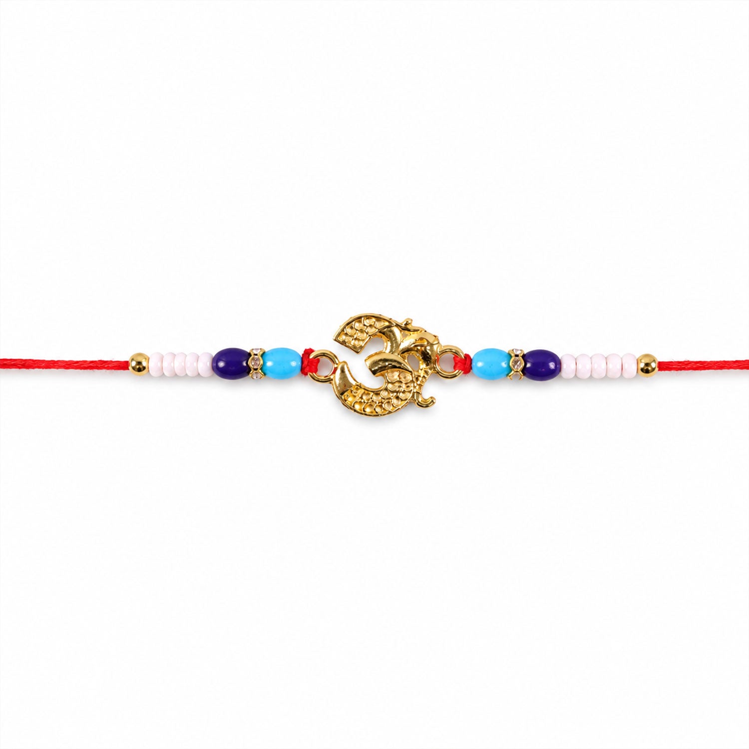ALVENZA Om Symbol Beaded Traditional Premium Designer Rakhi for Brother
