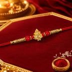 ALVENZA Lord Ganesha Charm Traditional Premium Designer Rakhi for Brother