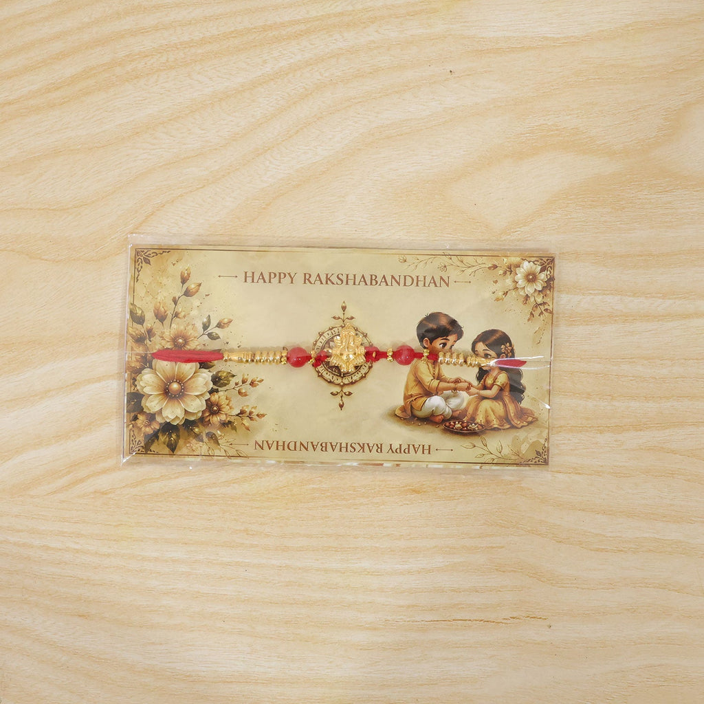 ALVENZA Lord Ganesha Charm Traditional Premium Designer Rakhi for Brother