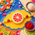 ALVENZA Fruit Slice Charm Kids Beaded Premium Designer Rakhi for Brother
