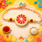 ALVENZA Fruit Slice Charm Kids Beaded Premium Designer Rakhi for Brother