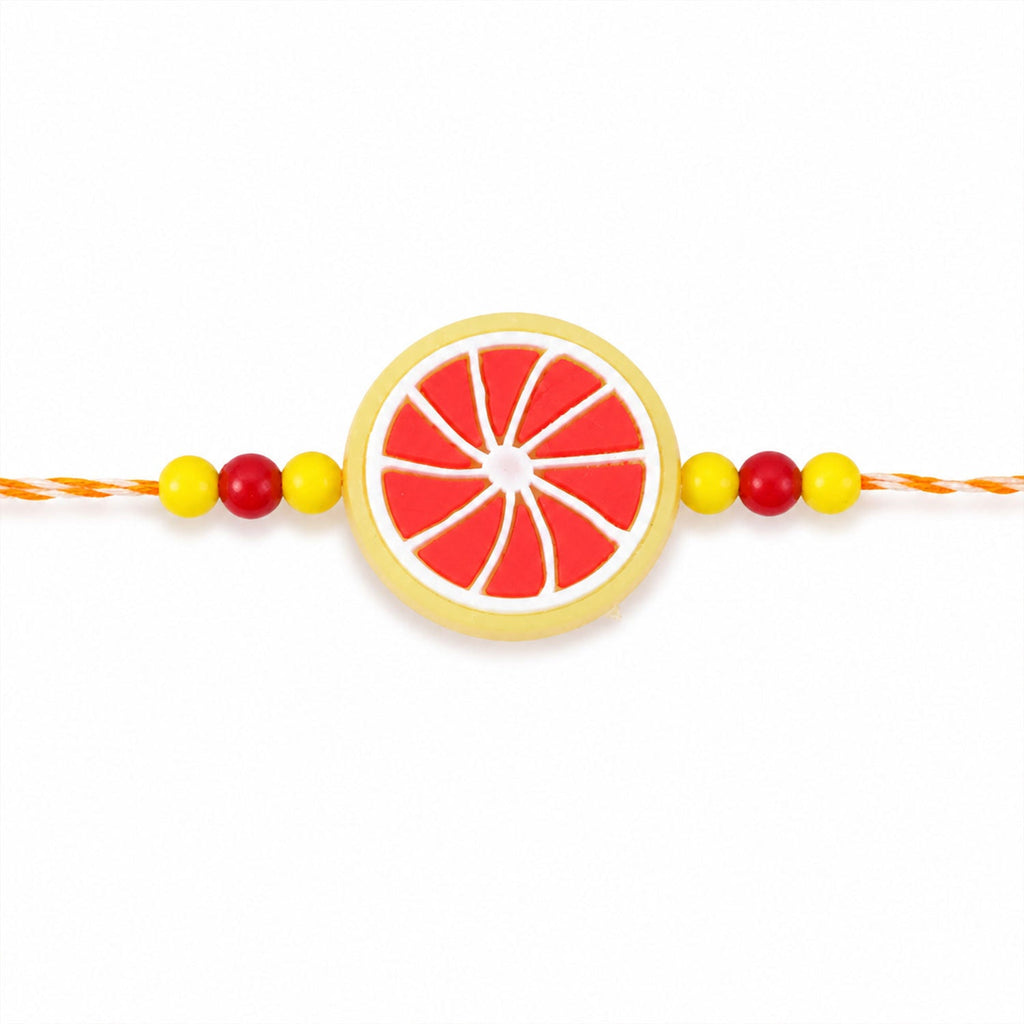 ALVENZA Fruit Slice Charm Kids Beaded Premium Designer Rakhi for Brother