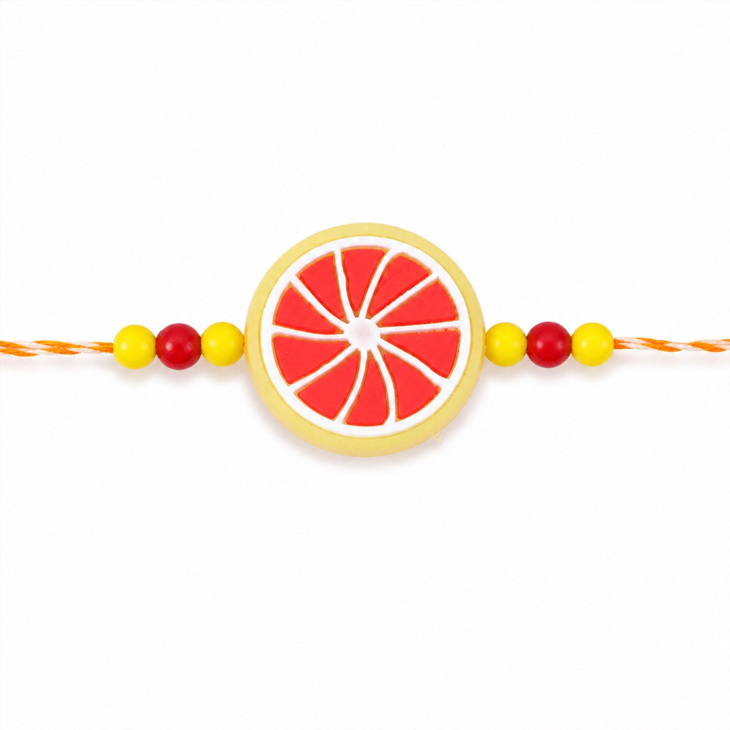 ALVENZA Fruit Slice Charm Kids Beaded Premium Designer Rakhi for Brother