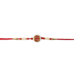 ALVENZA Swastik Pearl Frame Rakhi – Elegant and Traditional Tie for Brothers