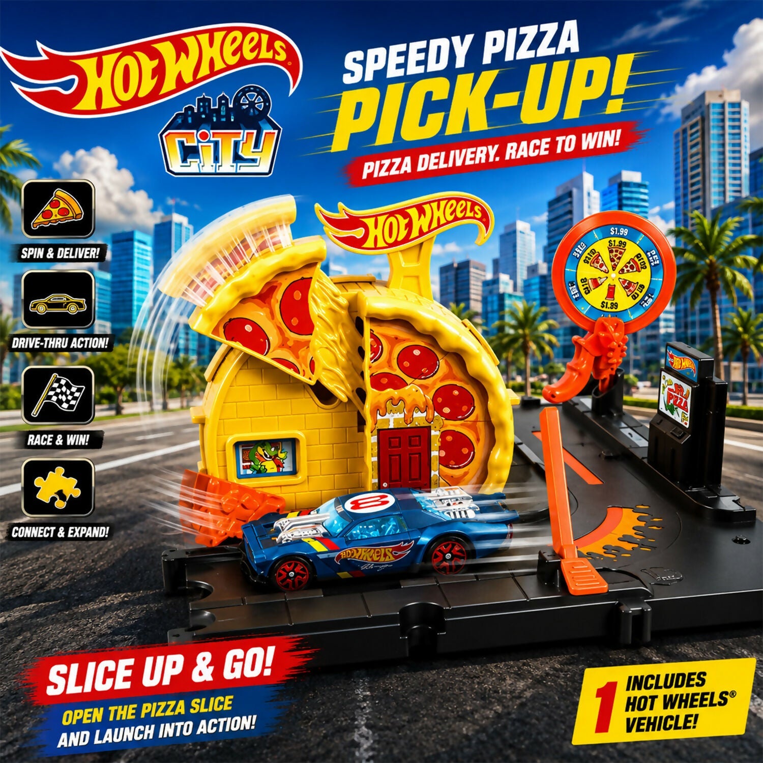 ALVENZA Hot Wheels City Playset – Exciting Race & Delivery Tracks