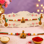 ALVENZA Spiritual Pramukh Swami Maharaj Devotional Rakhi for Brother, Beaded Thread Gift