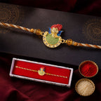 ALVENZA Auspicious Lord Ganesha Designer Meenakari Rakhi for Brother Gift Set