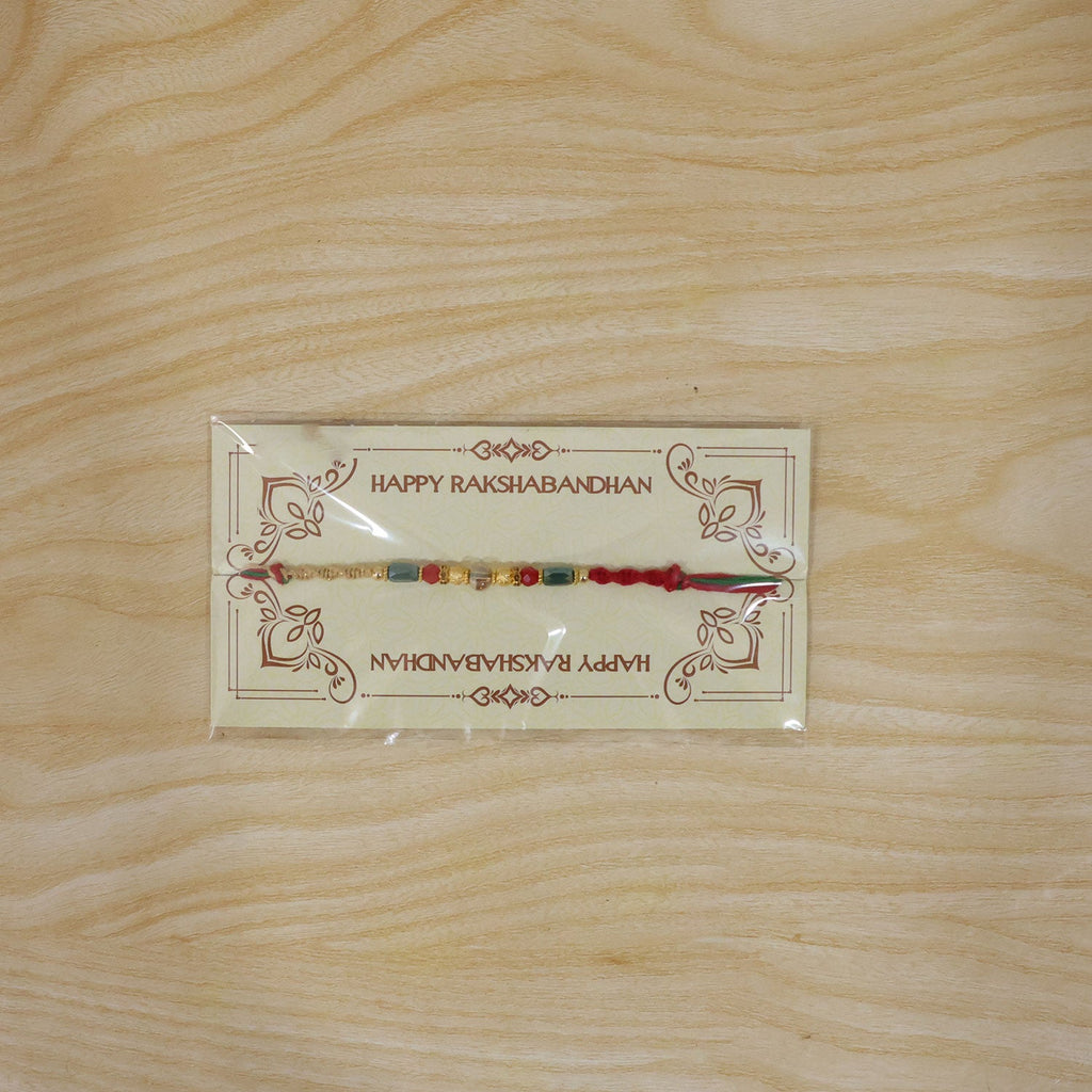 ALVENZA Beautiful Pearl Bead Rakhi with Soft Festive Shades and Elegant Designer Look