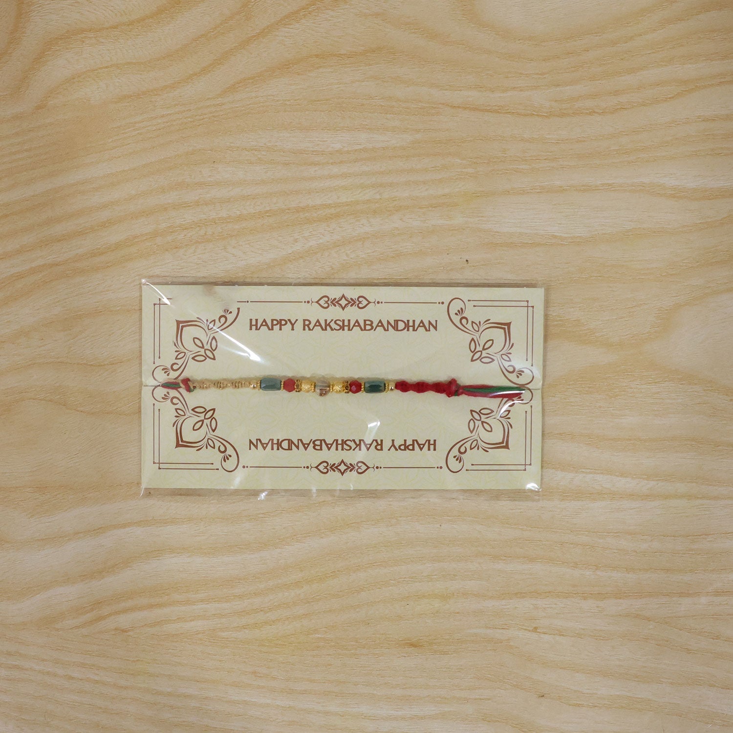 ALVENZA Beautiful Pearl Bead Rakhi with Soft Festive Shades and Elegant Designer Look