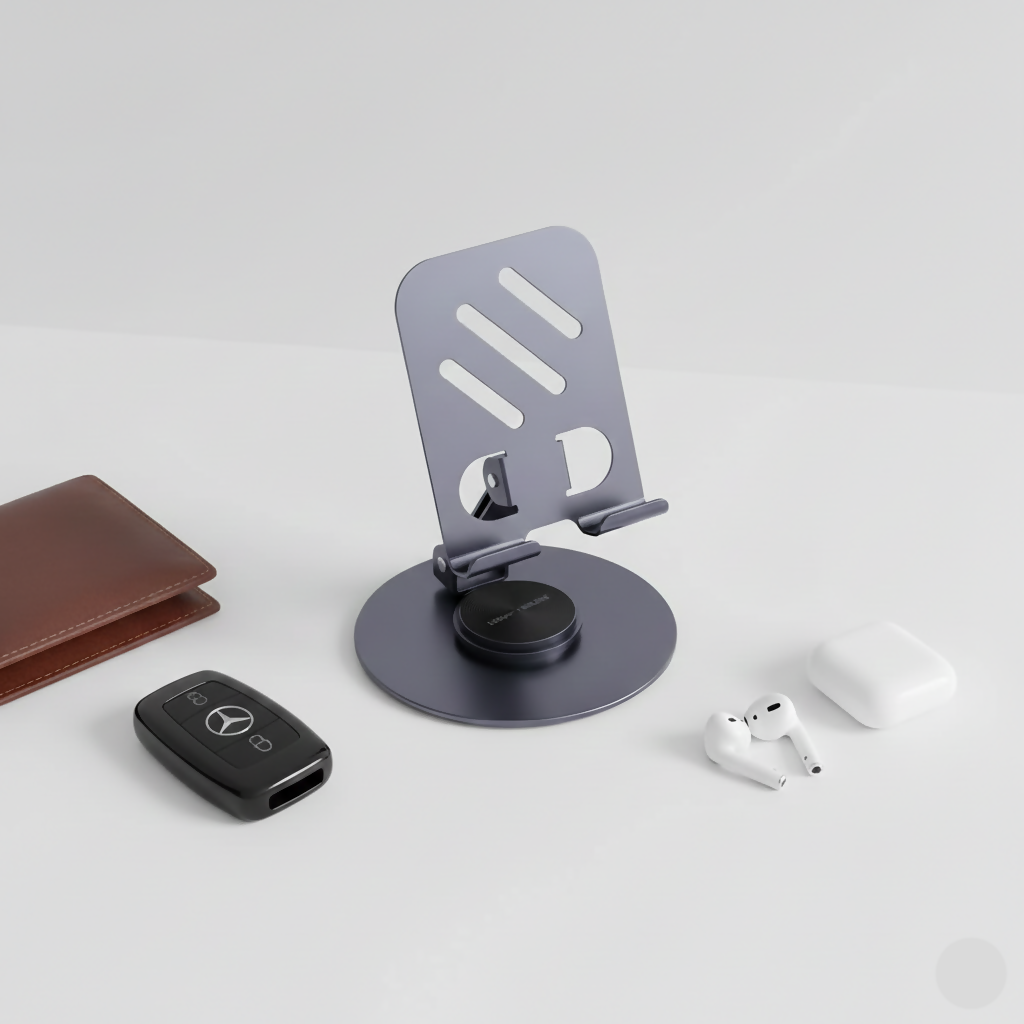 ALVENZA Mobile & Tablet Stand – 360° Rotation & Foldable Design for Easy Use