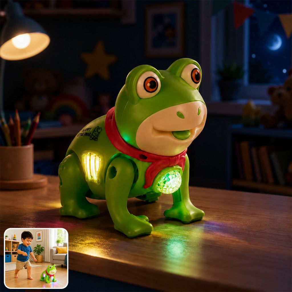 ALVENZA Pull-Along Frog Toy – Bright Lights & Engaging Music for Toddlers