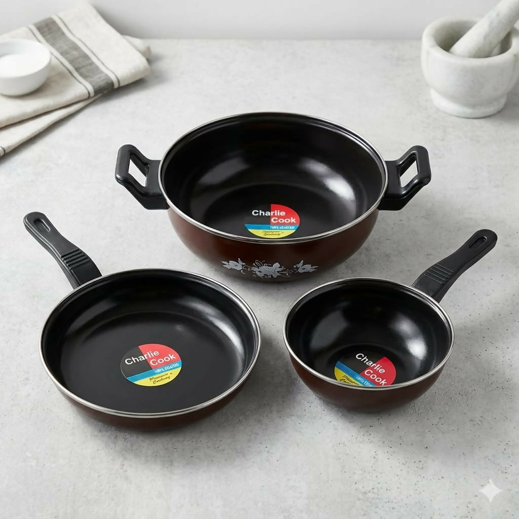 ALVENZA Non-Stick Cookware Set – Hard-Coated Surface for Durable Cooking