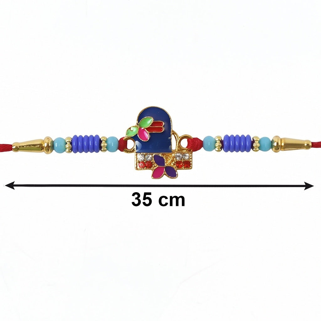 ALVENZA Shiv Rakhi – Elegant Blue Thread with Traditional Design