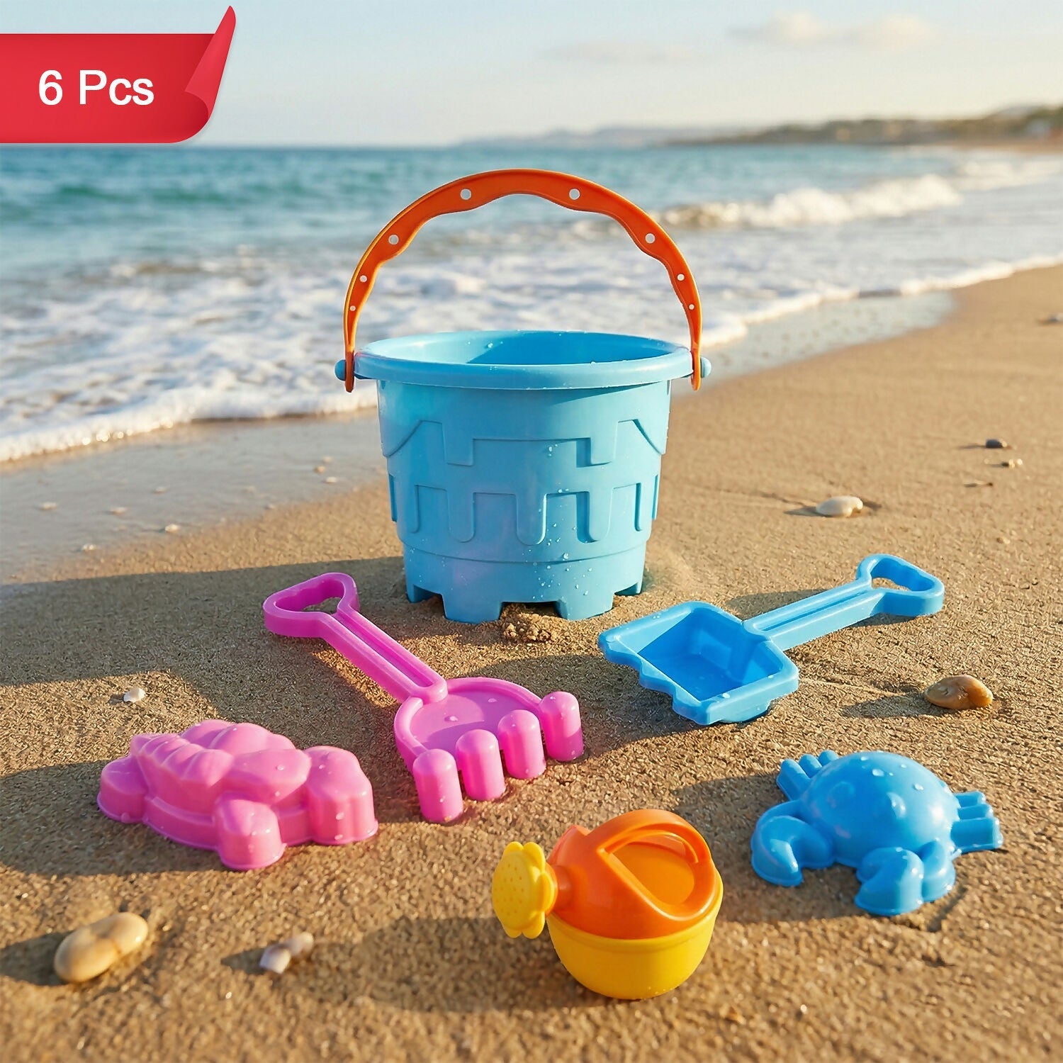 ALVENZA Kids Beach Sand Toy Set – Complete 6-Piece Play Kit for Outdoor Fun