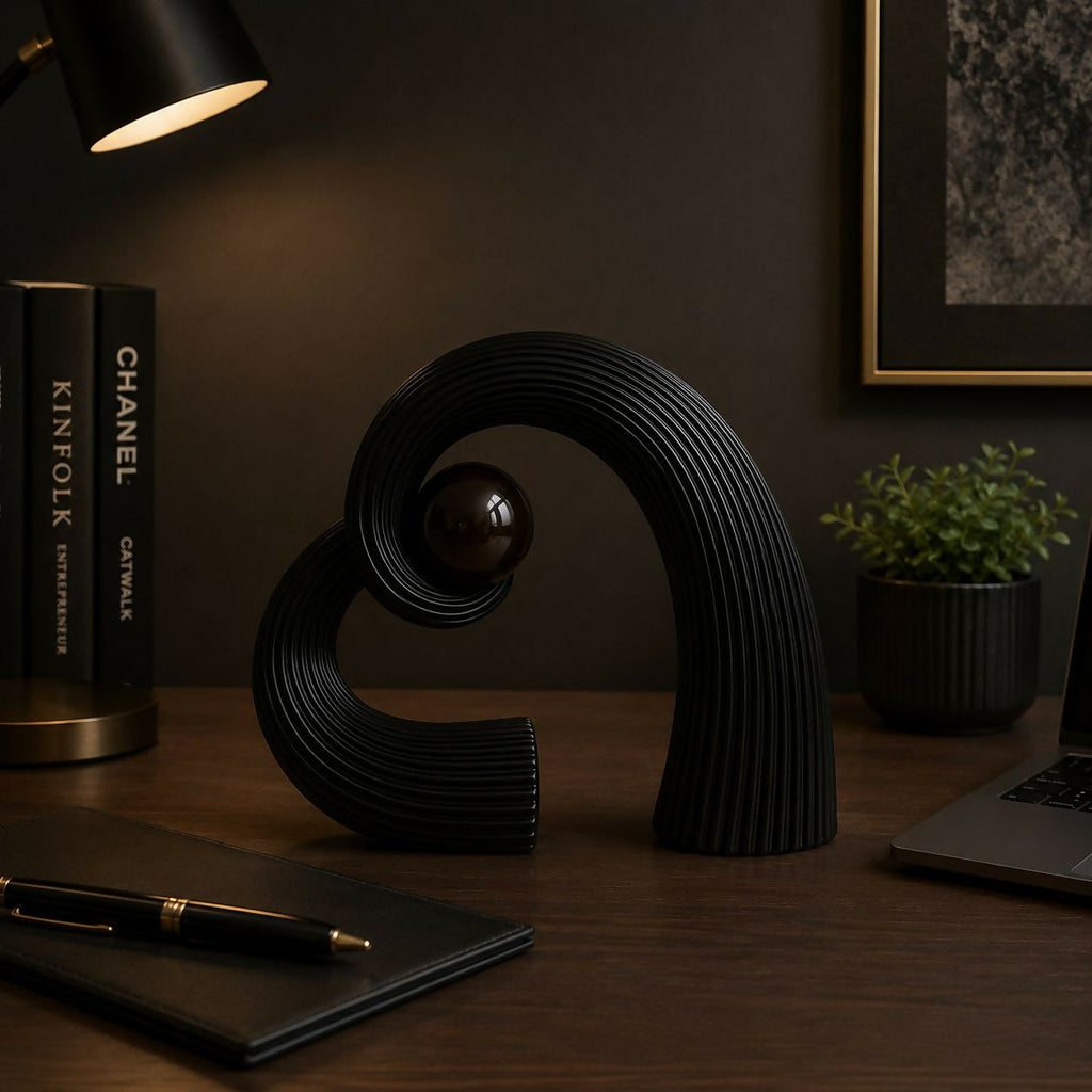 ALVENZA Modern Abstract Spiral Sculpture – Elegant Tabletop Decor for Home & Office