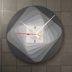 ALVENZA Modern 7-Layer Grey Wooden Wall Clock – Unique 3D Design and Silent Operation