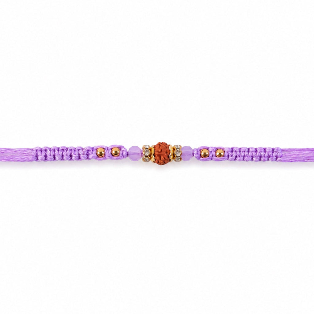 ALVENZA Purple Stone Pearl Rakhi with Soft Beads and Premium Festive Bracelet Look