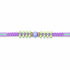 ALVENZA Purple Macrame Bracelet Rakhi with Green Beads, Blue Accent and Playful Thread