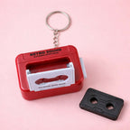 ALVENZA Retro Cassette Tape Sound Keychain – Nostalgic Click Button Design